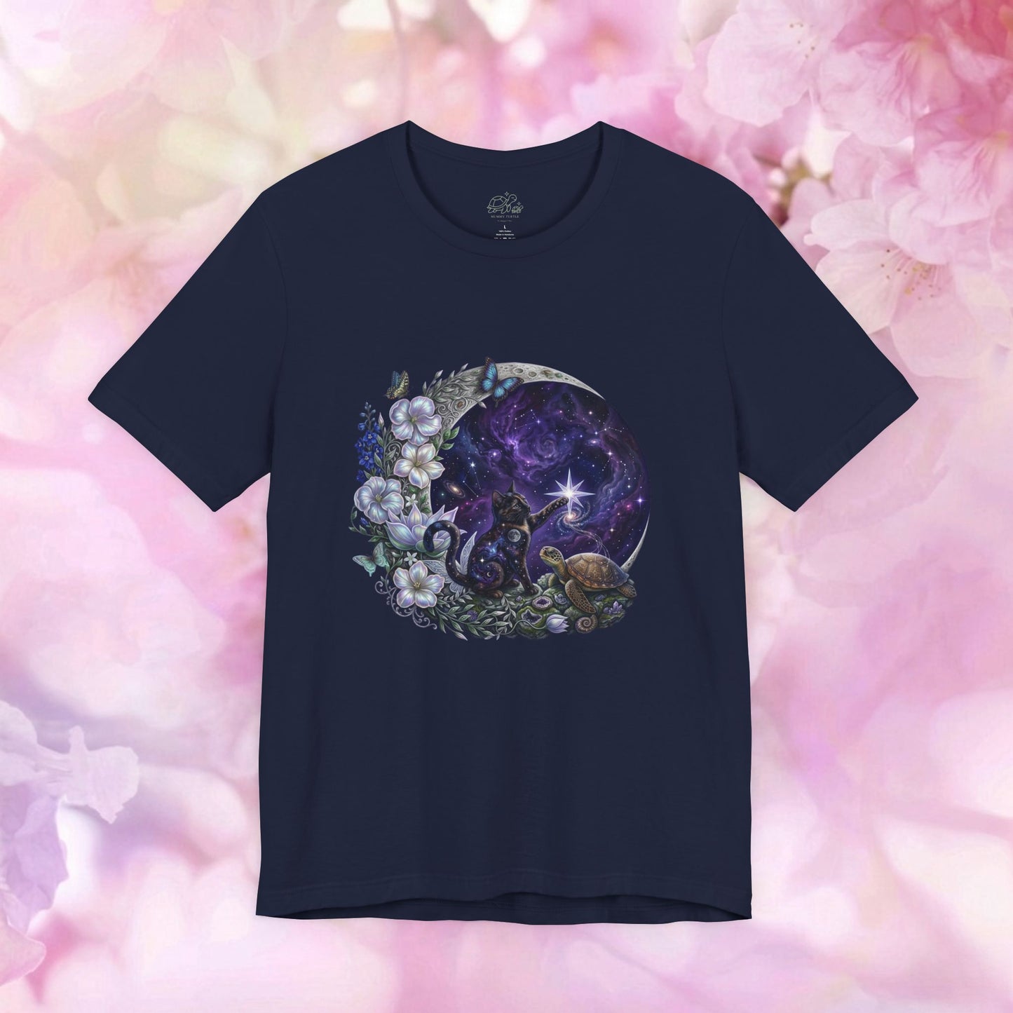 Starlight Wishes Celestial Cat & Turtle - Unisex Jersey Tee