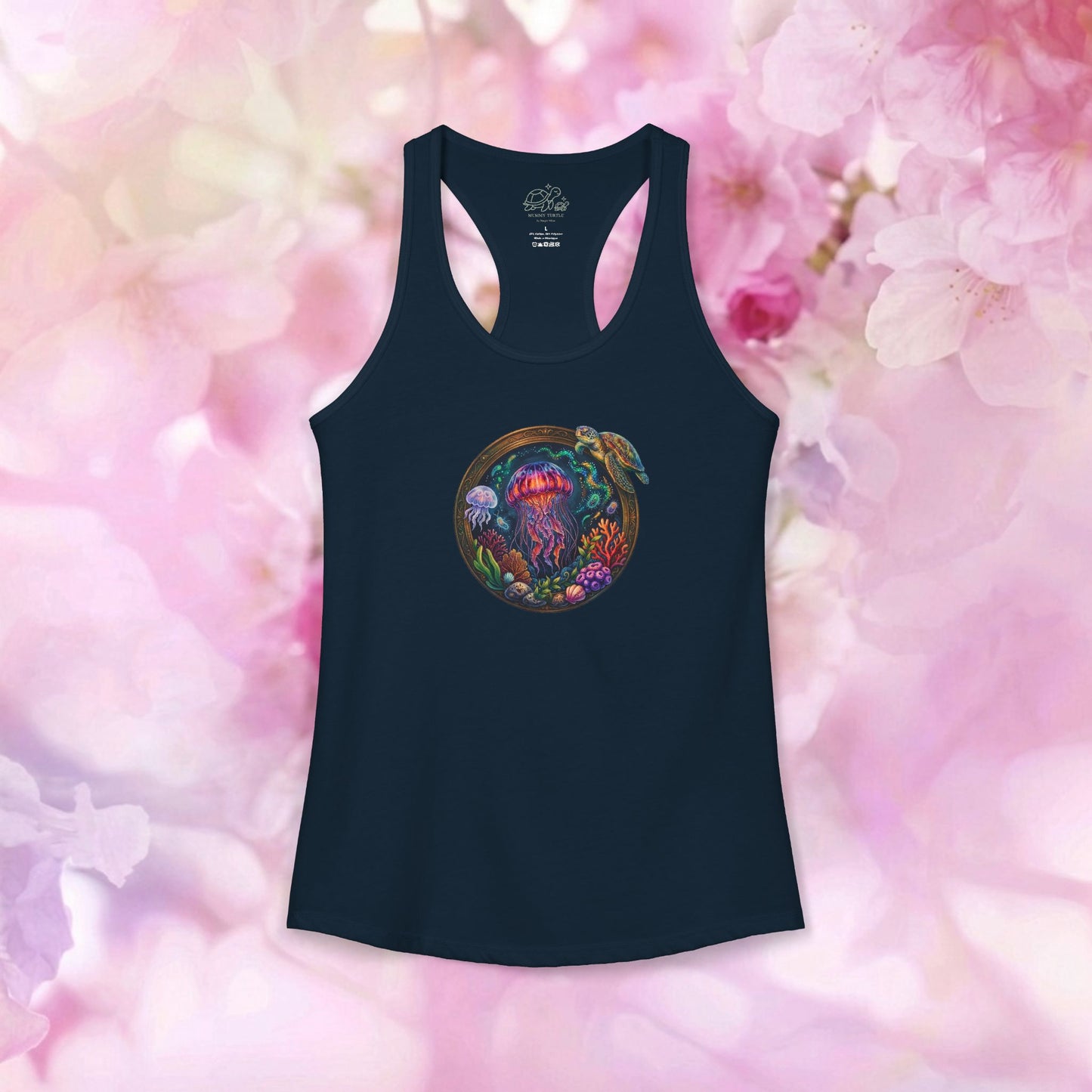 Deep Sea Explorer Jellyfish & Turtle - Women's Racerback Tank Top