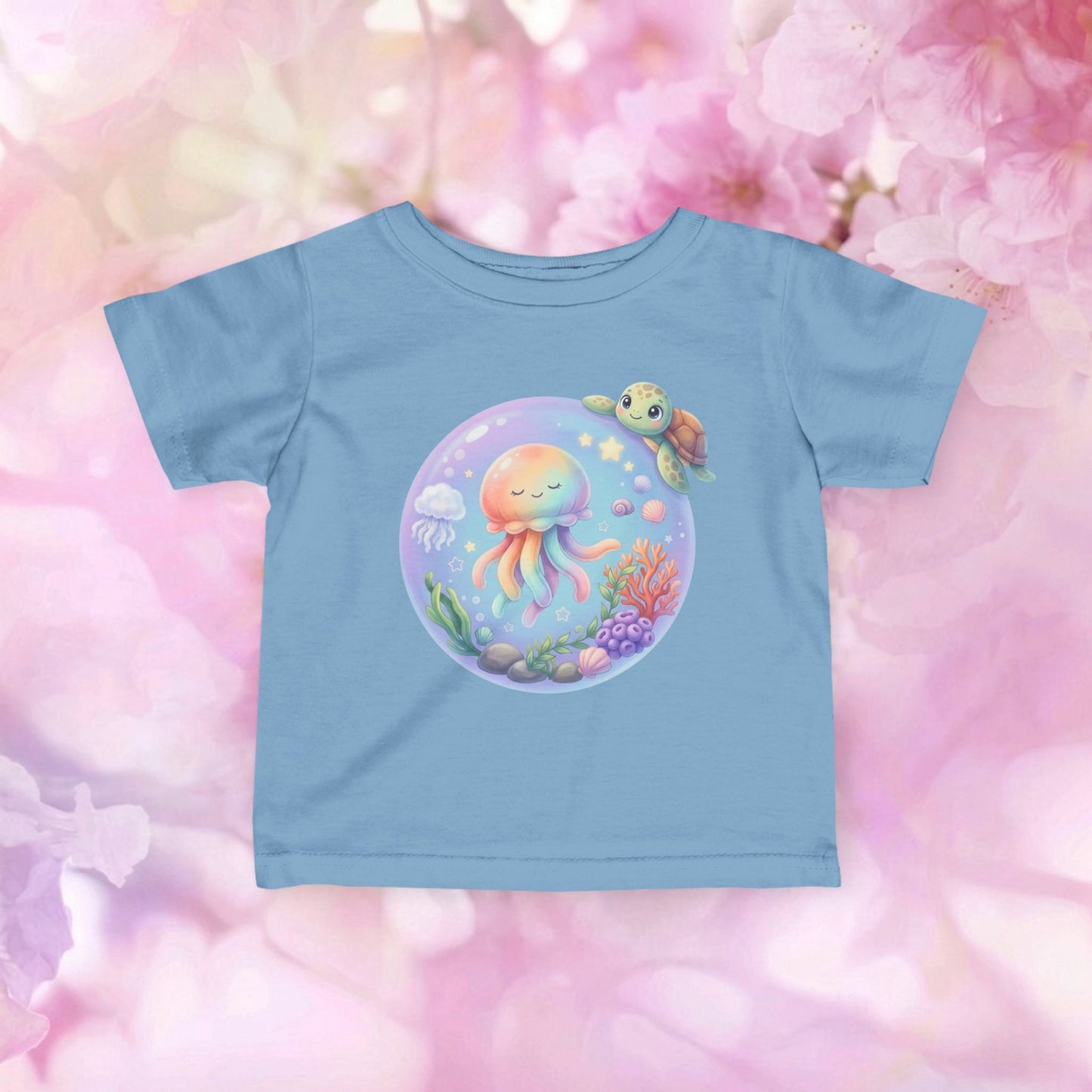 Deep Sea Bubble Jellyfish & Turtle - Infant Fine Jersey Tee