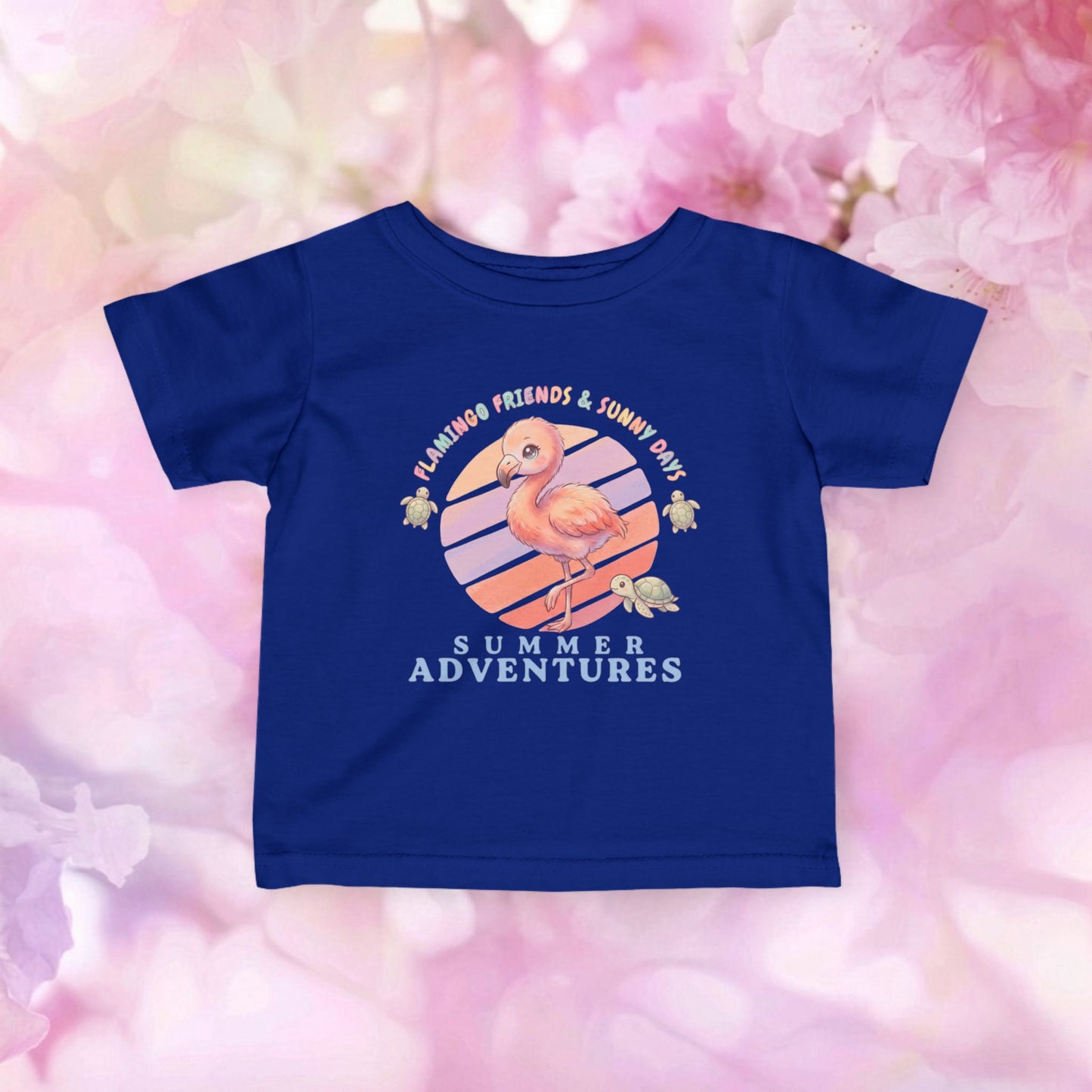 Summer Adventures Flamingo & Turtle - Infant Fine Jersey Tee
