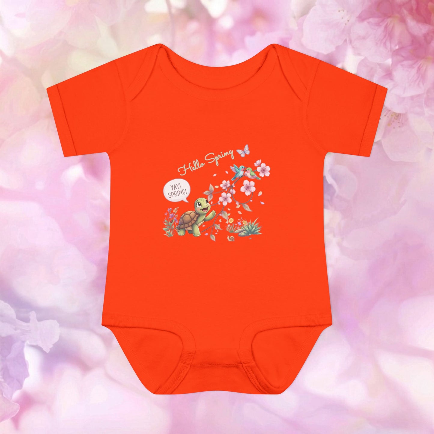 Yay! Spring! Turtle & Blossoms - Infant Baby Bodysuit