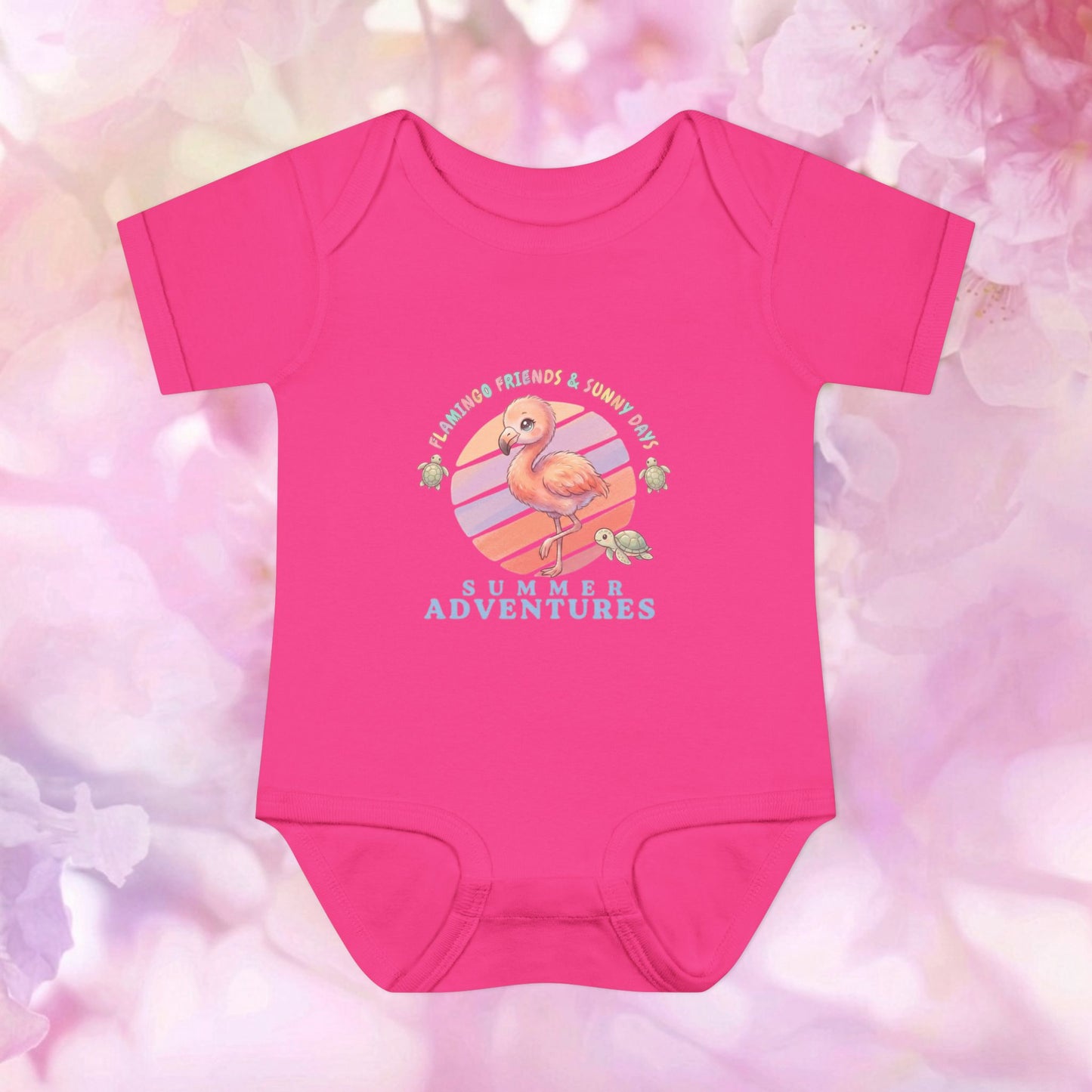 Summer Adventures Flamingo & Turtle - Infant Baby Bodysuit