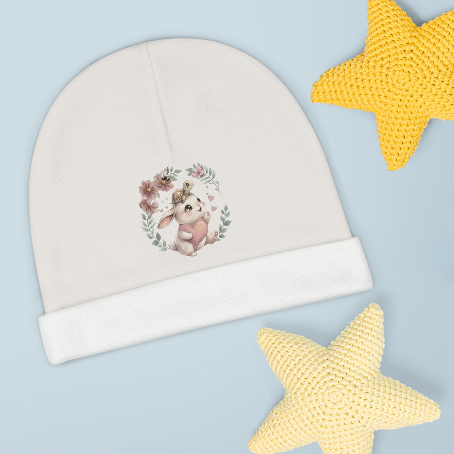 Bunny Hugs & Little Hearts - Infant Baby Beanie