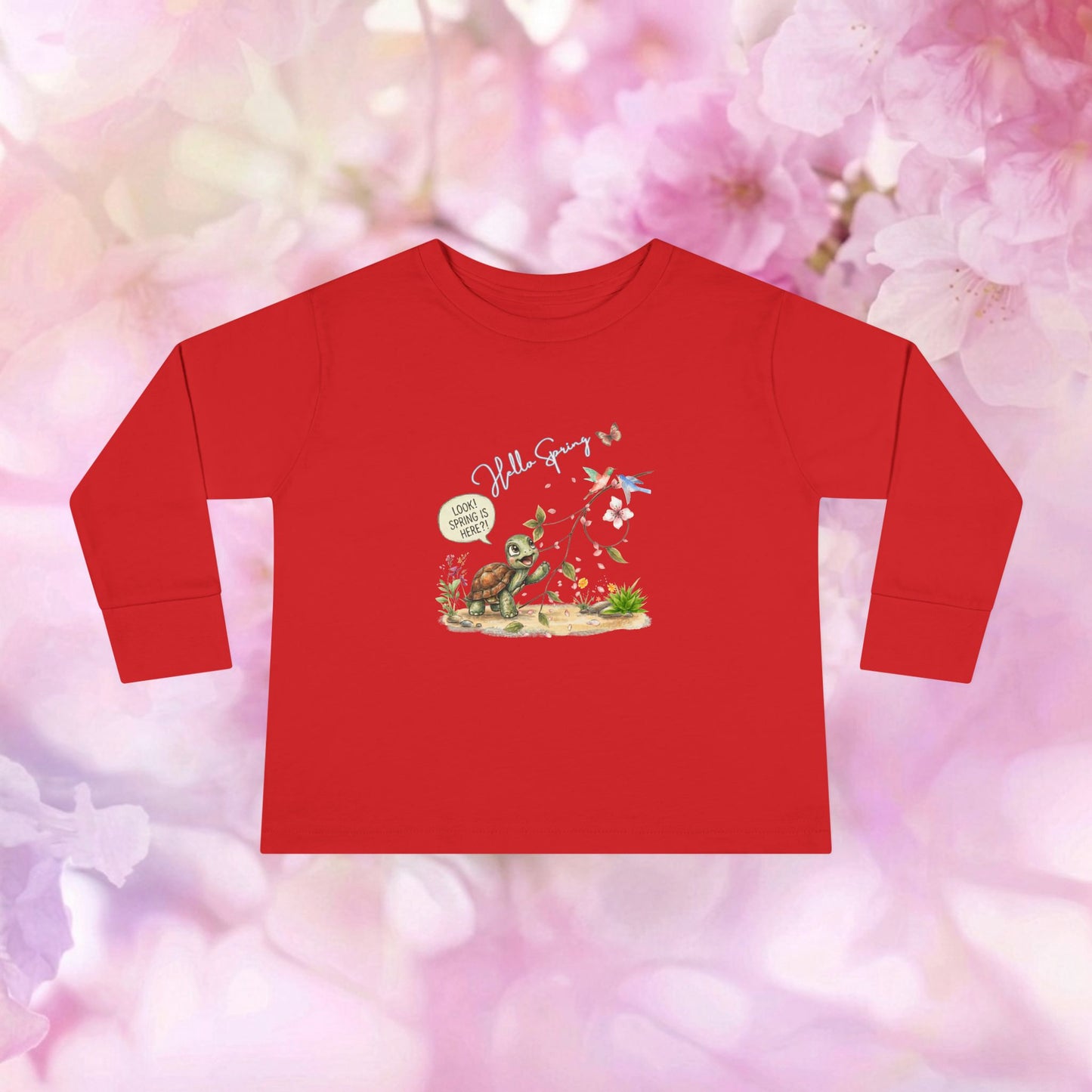 Floral Season Bliss Blossoms & Birds – Toddler Long-Sleeve Tee
