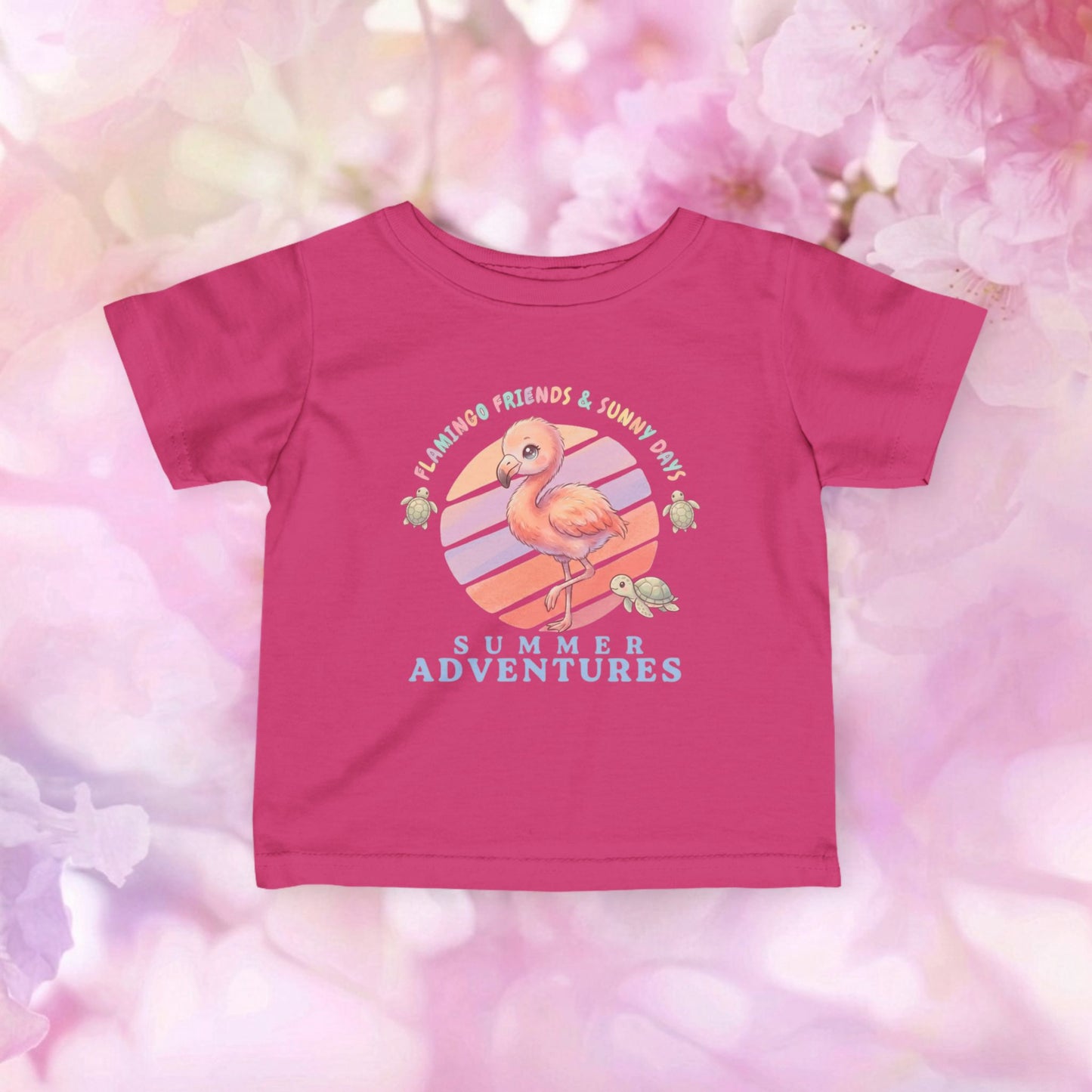 Summer Adventures Flamingo & Turtle - Infant Fine Jersey Tee